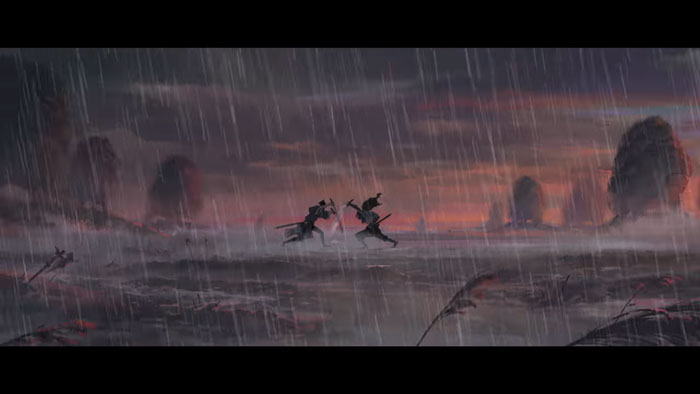 Mở đầu là màn đấu kiếm giữa 2 người