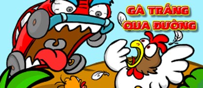 Gà trắng qua đường