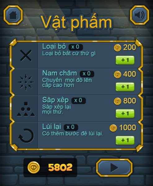 Mua vật phẩm trong Chế tạo bảo vật