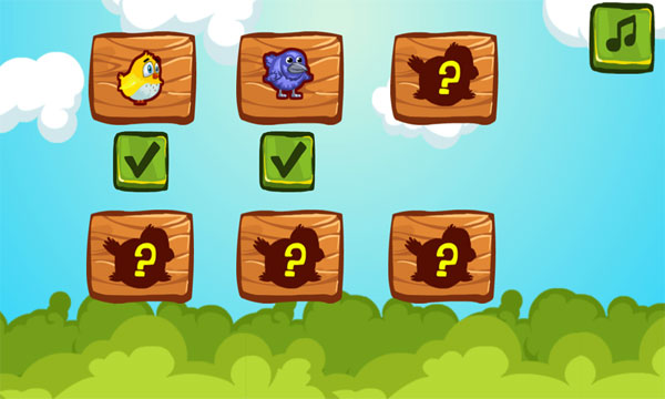 Chọn nhân vật trong Chim non học bay