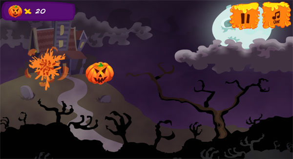 Màn hình chơi game Chém bí ngô Halloween