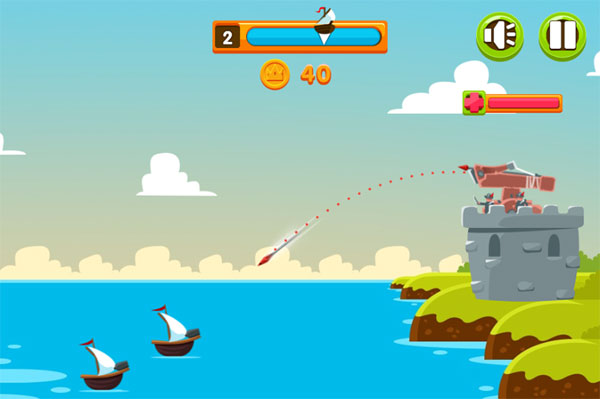 Màn hình chơi game Phòng thủ bờ biển