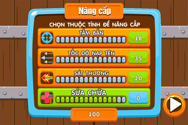 Nâng cấp trong game Phòng thủ bờ biển
