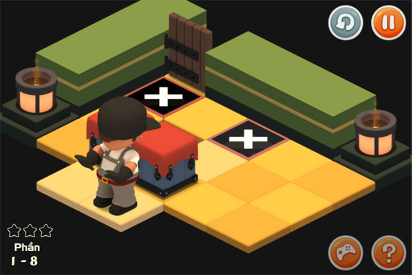 Màn hình chơi game Sokoban 3D