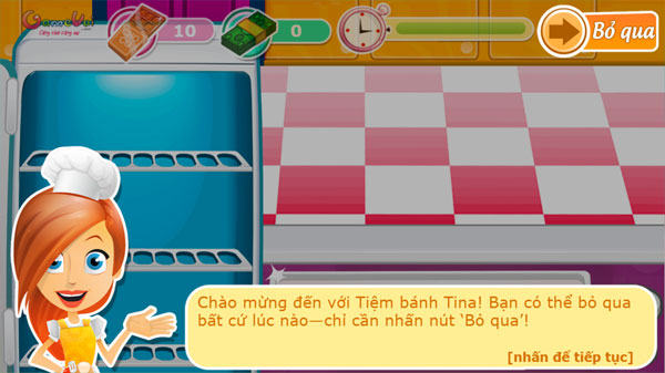 Cách chơi game Tiệm bánh Tina
