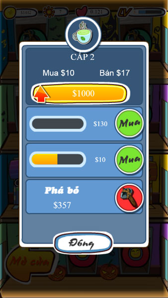 Nâng cấp cửa hàng trong Thiên đường mua sắm