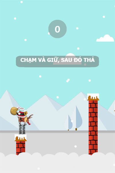 Màn hình chơi game Santa vượt ống khói