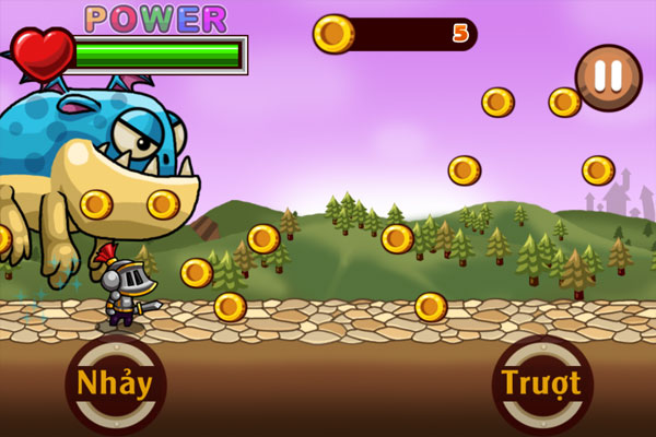 Màn hình chơi game Hiệp sĩ chạy trốn