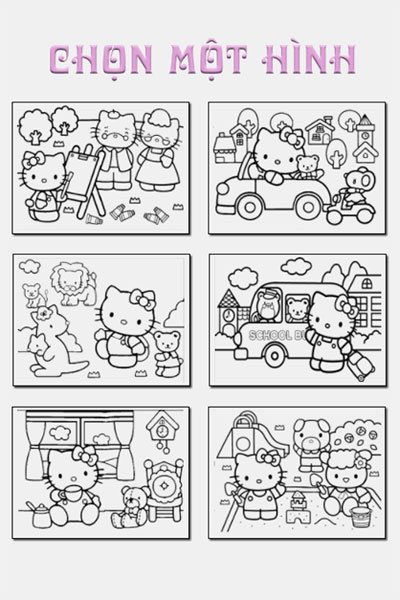 Chọn hình Tô màu Hello Kitty