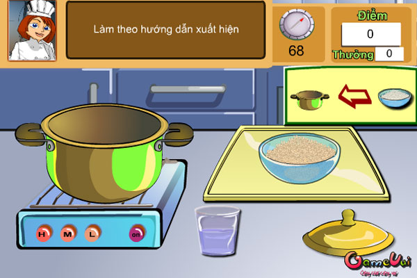 Bắt đầu làm Cơm chiên gà