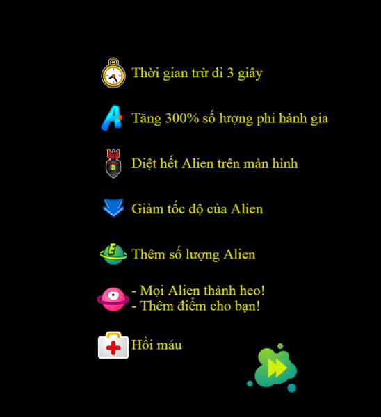 Phần thưởng trong Đánh bại Alien