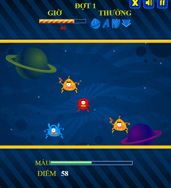 Màn hình chơi game Đánh bại Alien