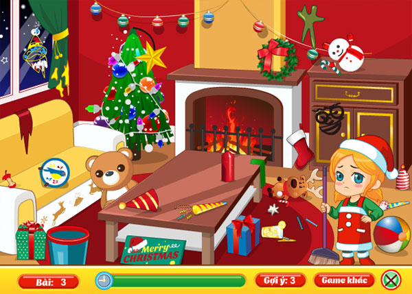 Dọn phòng khách trong Giáng sinh dọn nhà