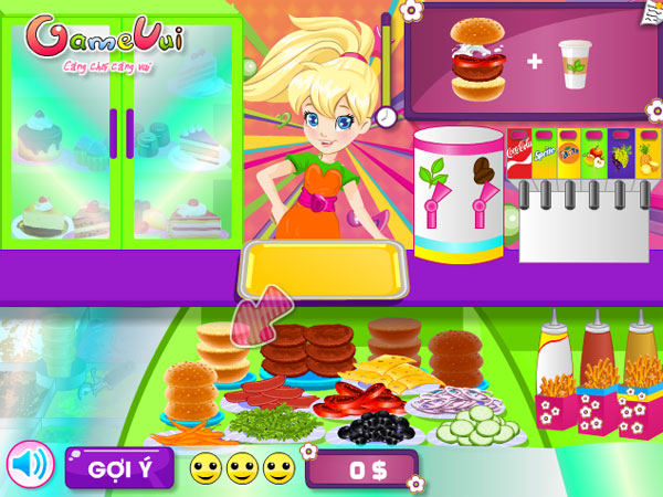 Màn hình chơi game Tiệm cafe Polly