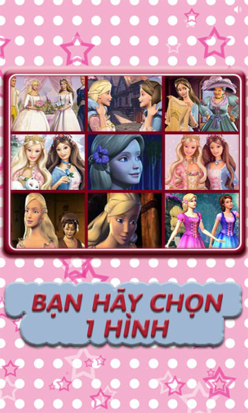 Chọn hình trong Ghép hình Barbie