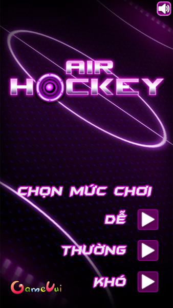 Chọn mức chơi Air Hockey Online