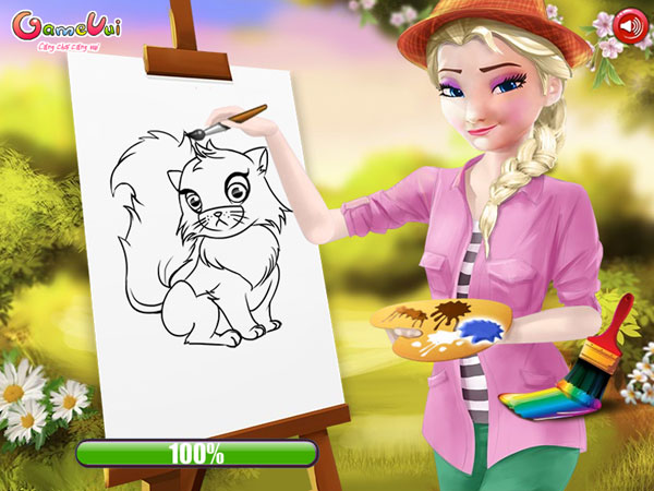 Chơi game Elsa dạy vẽ
