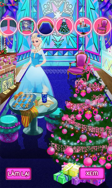 Chơi game Elsa trang trí giáng sinh