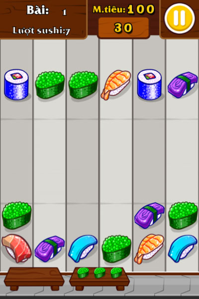 Màn hình chơi game Xếp hình Sushi