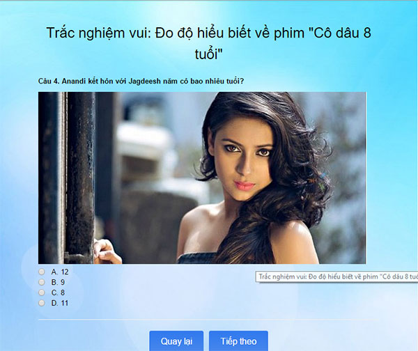 Đố vui cô dâu 8 tuổi