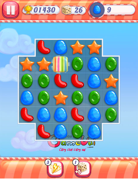 Sử dụng vật phẩm hỗ trợ của trò chơi Xếp kẹo ngọt