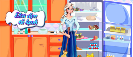 Elsa dọn tủ lạnh