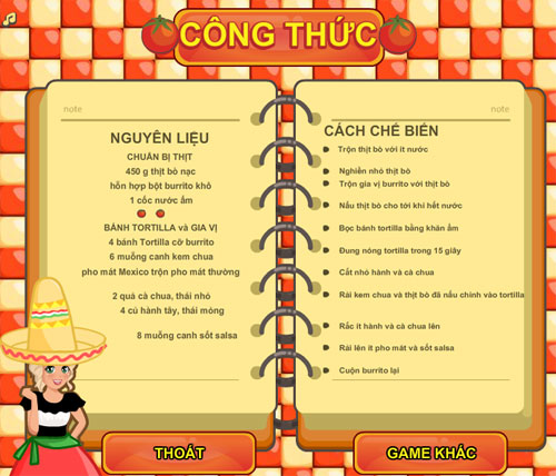 Burrito bò 
kiểu Mexico