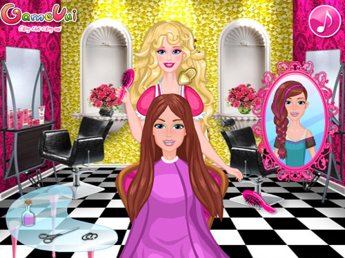 Barbie làm tóc