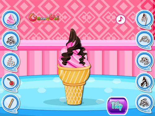 Làm kem hoa quả 2