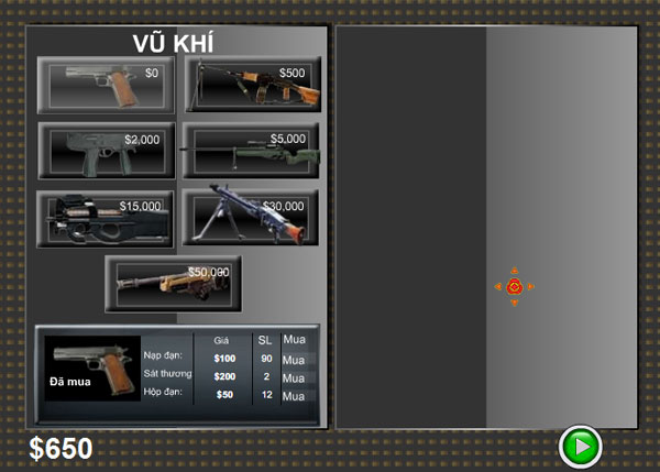 Mua nâng cấp trong game Người hùng phòng thủ