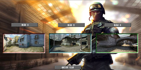 Chọn bài chơi trong game Lực lượng Swat