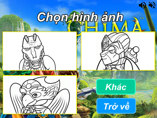 Chọn bài trong Tô màu Lego Chima