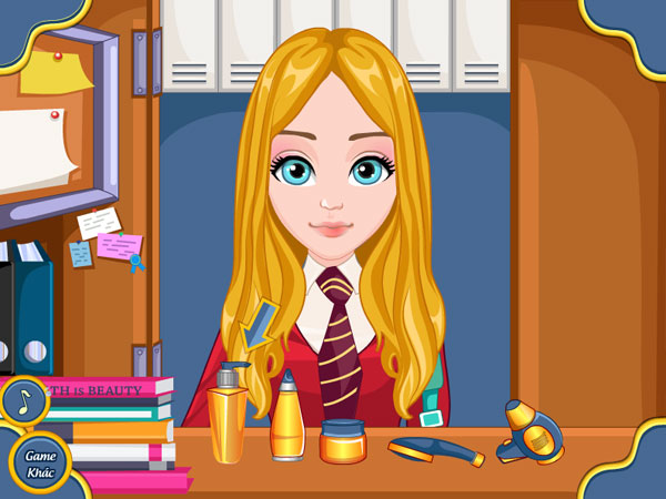 Làm sạch tóc trong game Tóc xinh tới trường