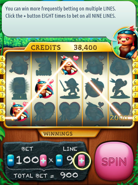 Màn hình chơi game Quay số thổ dân