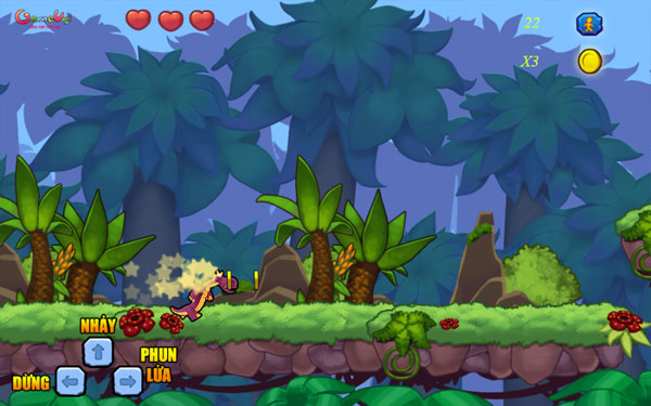 Màn hình chơi game Rồng lửa phiêu lưu