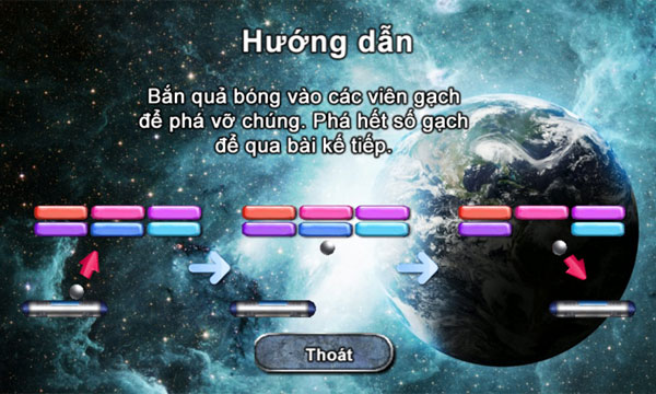 Cách chơi Phá gạch vũ trụ