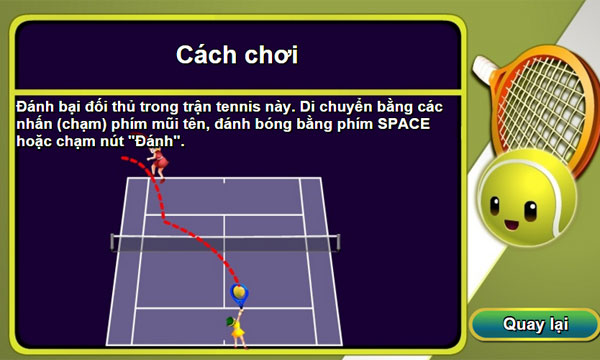 Cách chơi Tennis Online