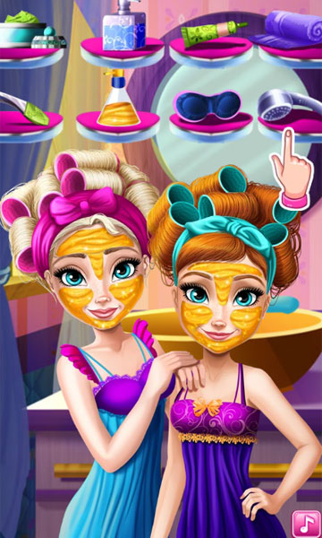 Làm sạch khuôn mặt trong Elsa và Anna trang điểm