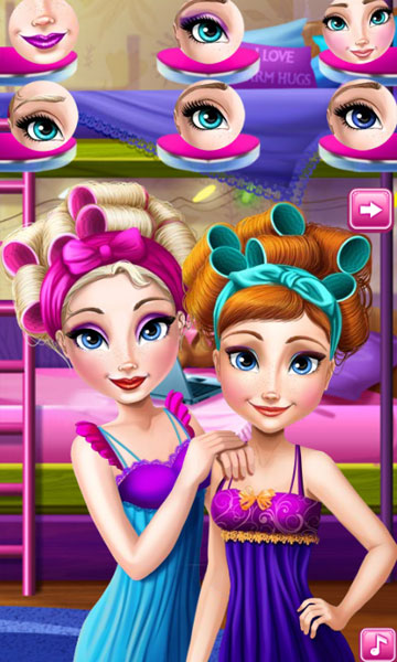 Elsa và Anna trang điểm