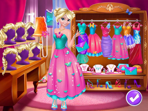 Chọn trang phục trong Elsa trang điểm