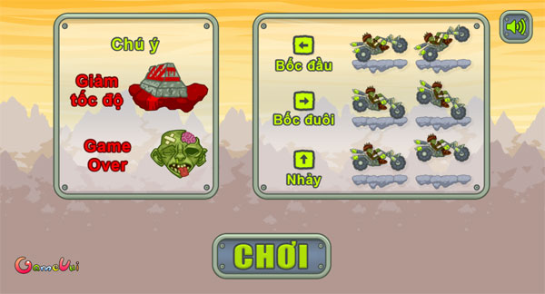 Cách chơi Zombie đua xe