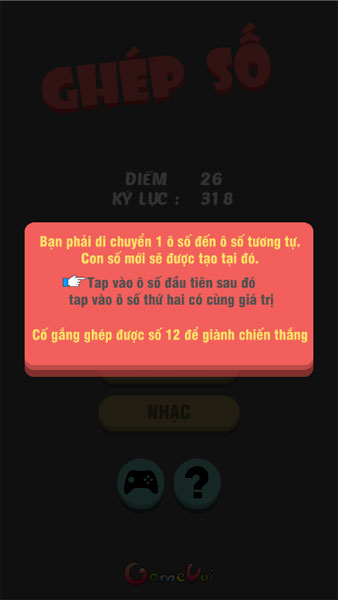 Cách chơi Ghép số