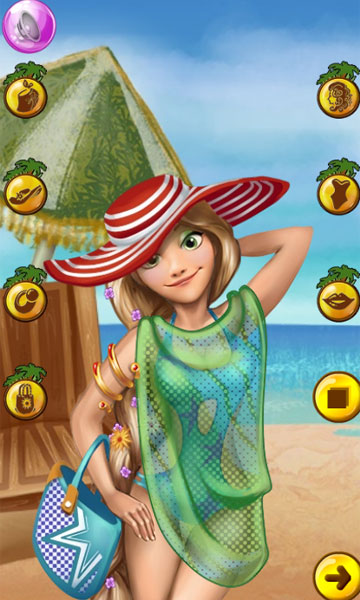 Rapunzel du lịch biển