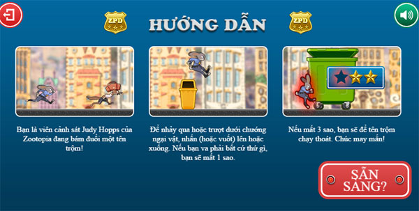 Hướng dẫn chơi Zootopia truy đuổi tội phạm