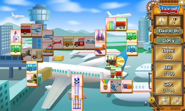 Chơi game Mahjong phương tiện