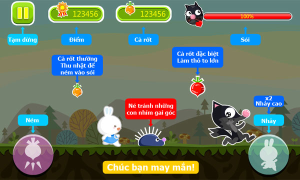Hướng dẫn chơi Thỏ trắng truy đuổi