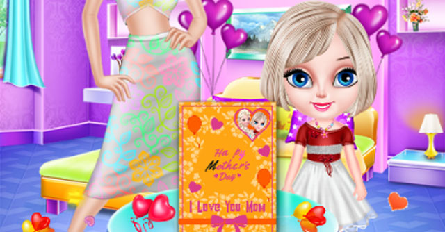 Elsa làm thiệp tặng mẹ