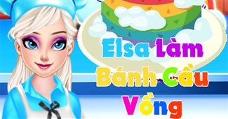Elsa làm bánh cầu vồng