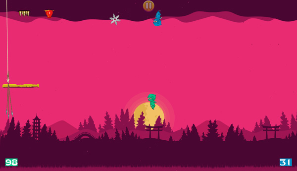 Ninja tập nhảy tường 2 người chơi