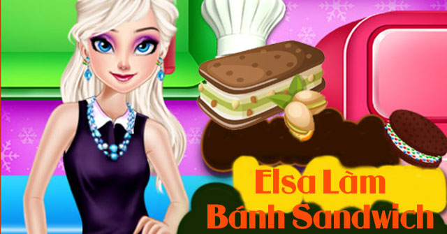 Elsa làm bánh sandwich